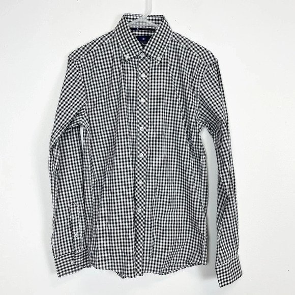 NEW Ben Sherman Button Down Shirt Mens Small Classic Black Gingham Long Sleeve - Picture 1 of 11
